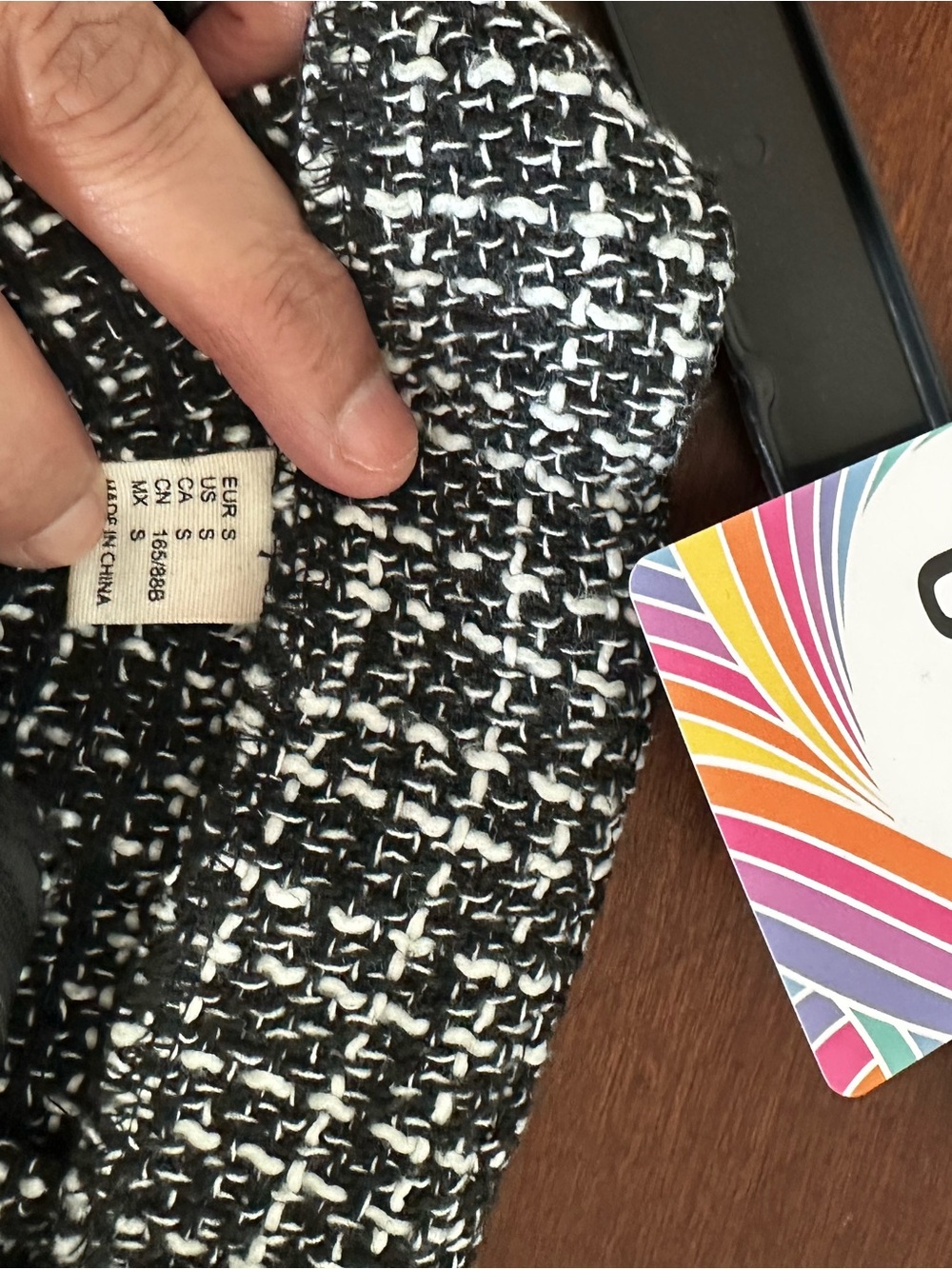 Women’s Black White Tweed Textured Mini Skirt